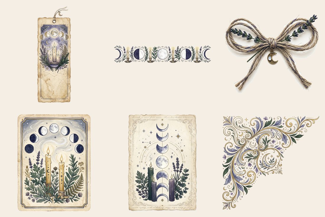 Moon Ritual Junk Journal Kit | Mystical Lunar Ephemera + Printable Sheets | Digital Download