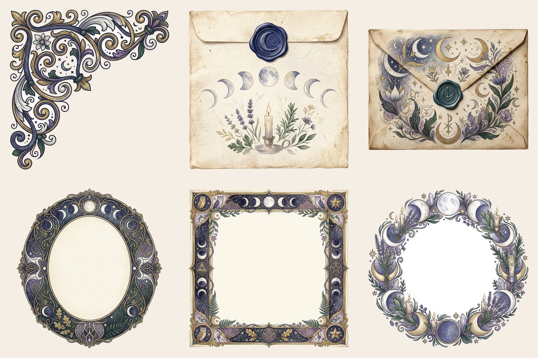 Moon Ritual Junk Journal Kit | Mystical Lunar Ephemera + Printable Sheets | Digital Download