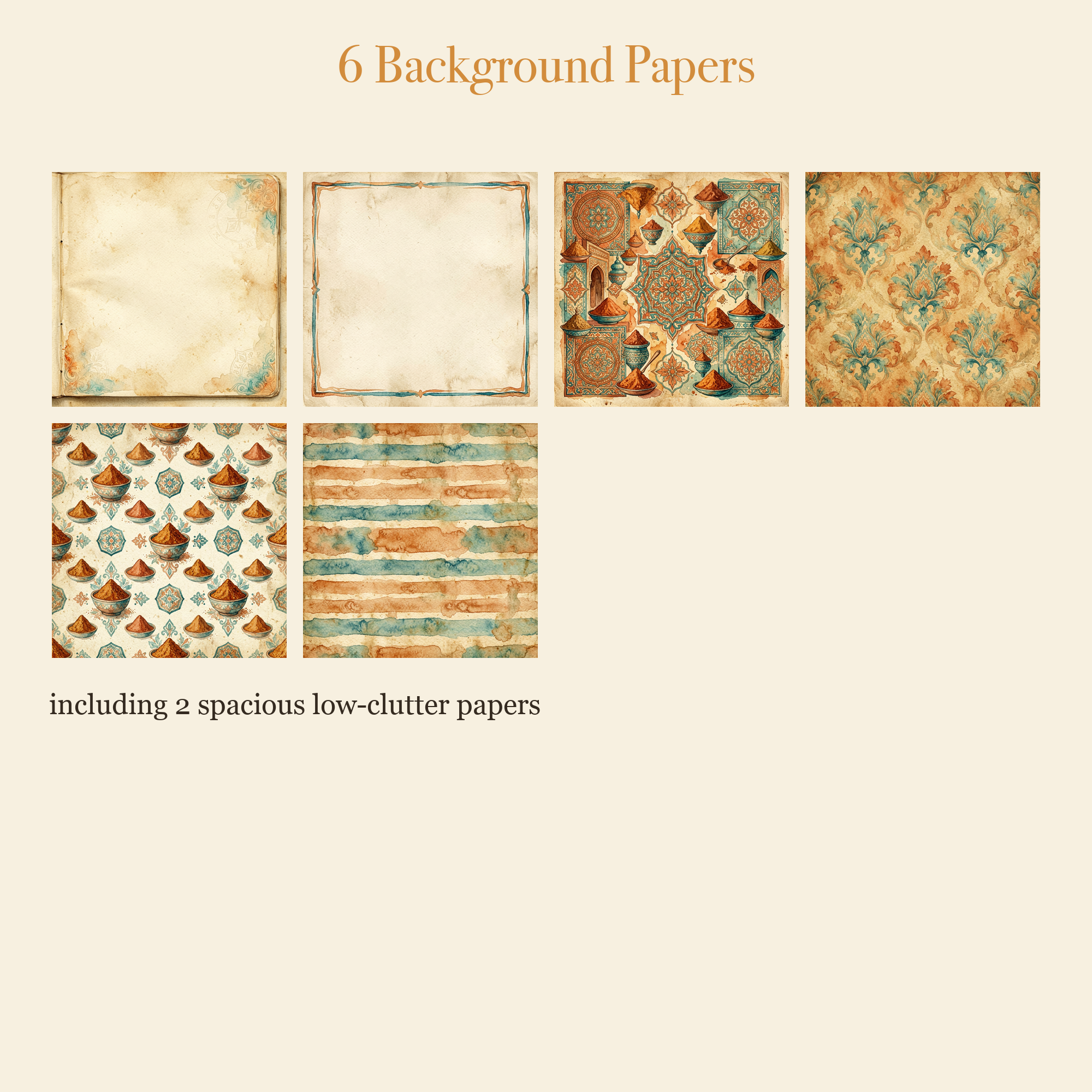 Moroccan Bazaar Junk Journal Kit | Spice Market & Lantern Ephemera Papers | Printable Cut-Outs | Digital Download