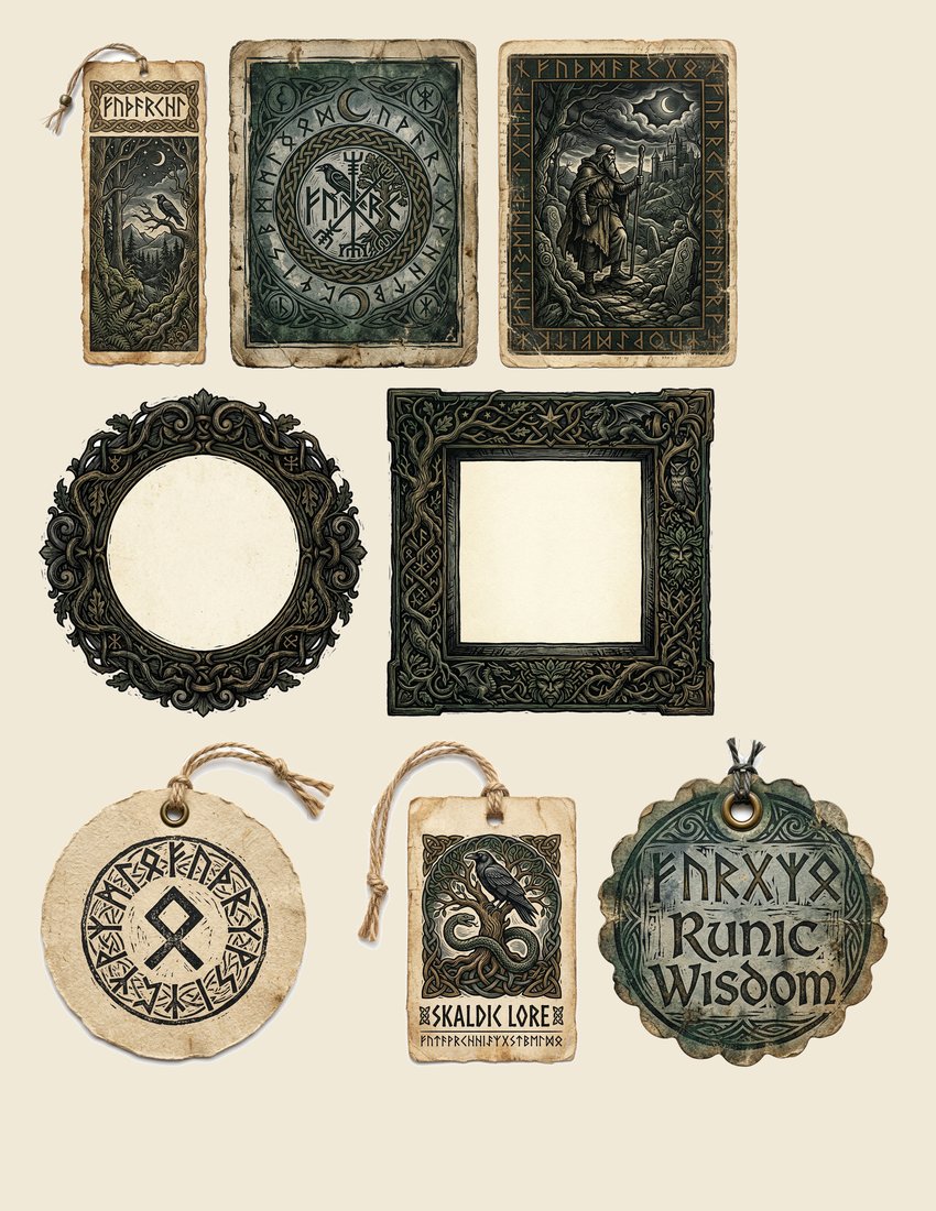 Norse Saga Junk Journal Kit | Legends of Valhalla | Digital Download