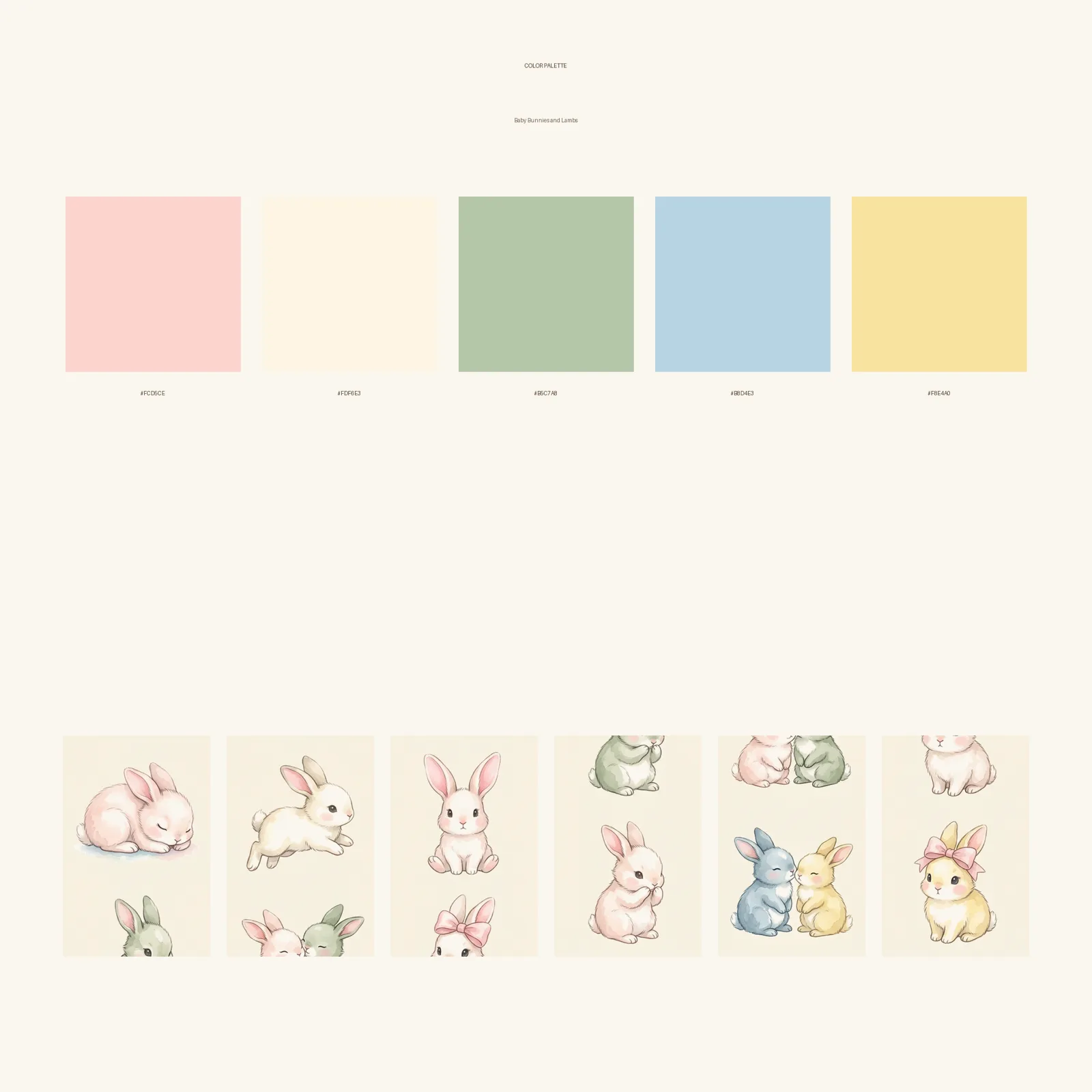 Watercolor Baby Bunnies and Lambs Clipart, 30 PNG, Transparent Background, Commercial Use, Digital Download