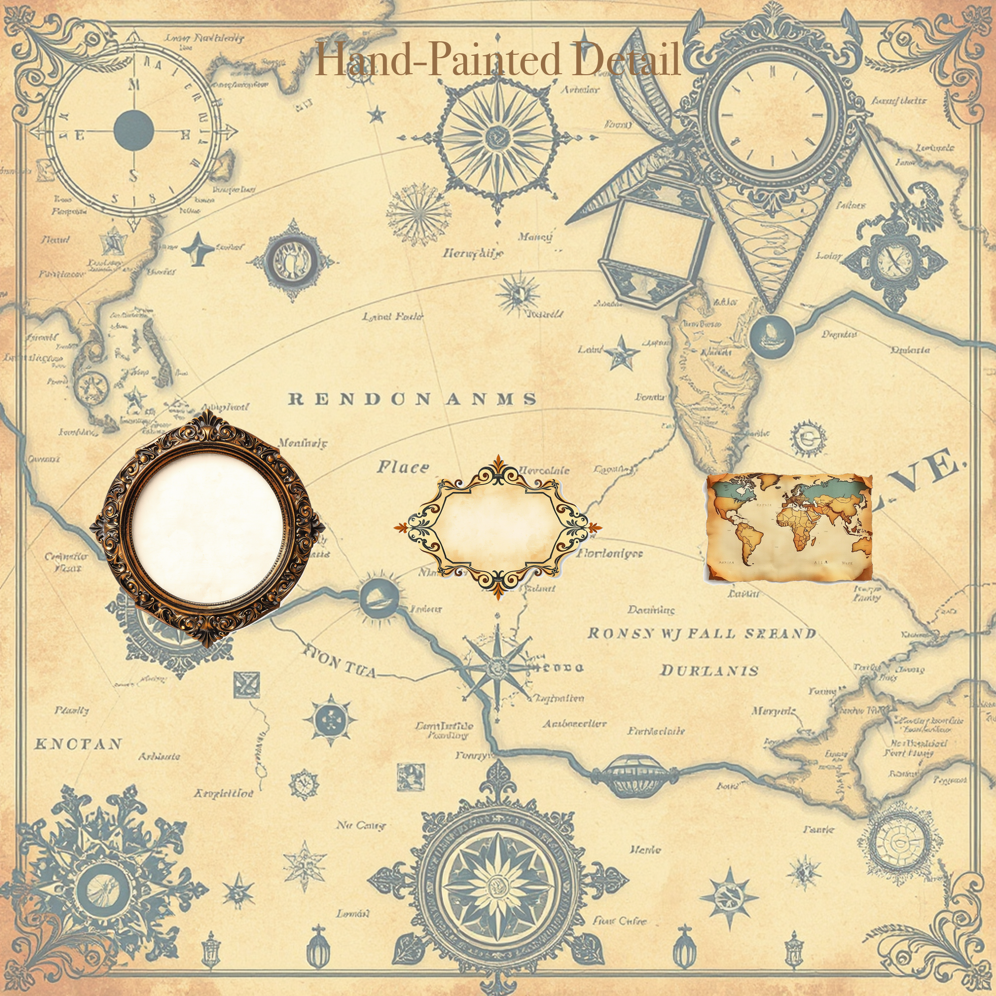 Old World Cartography Junk Journal Kit | Map & Compass Ephemera Papers | Printable Cut-Outs | Digital Download