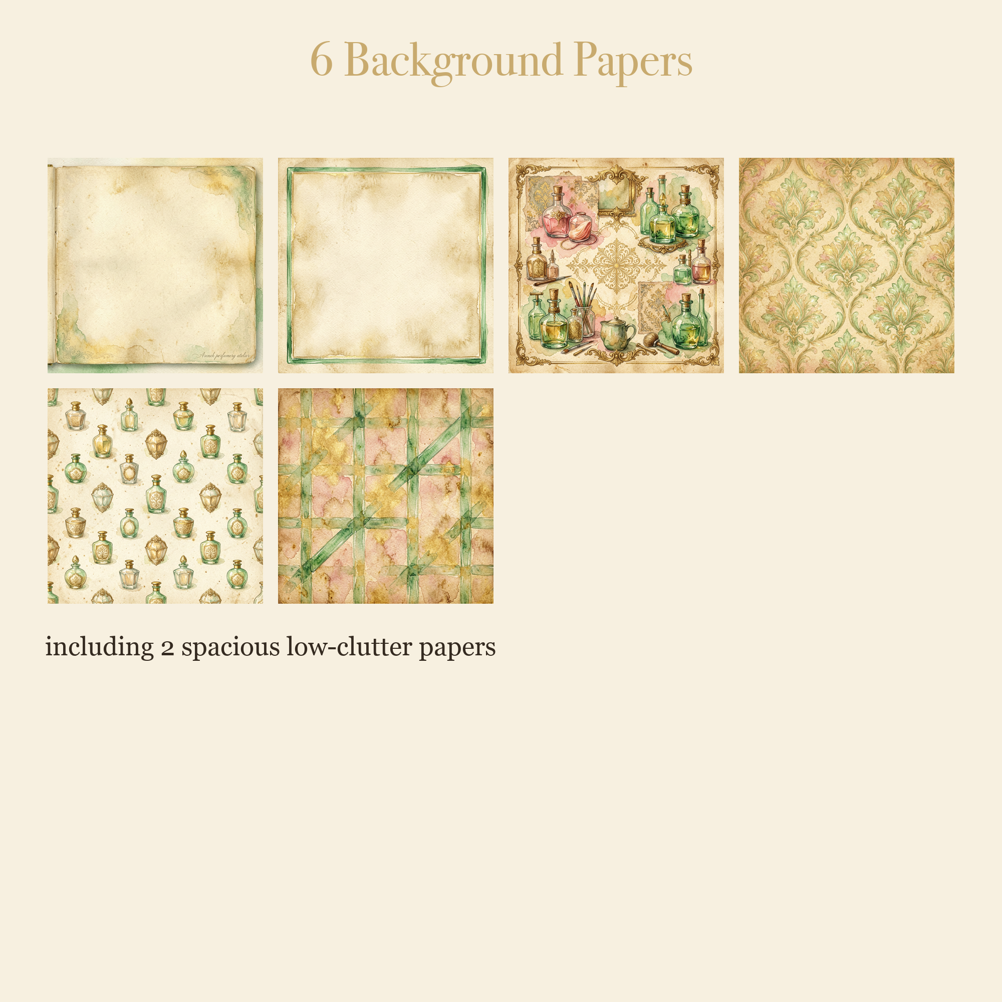 Perfumery Atelier Junk Journal Kit | French Perfume Bottle Ephemera Papers | Printable Cut-Outs | Digital Download