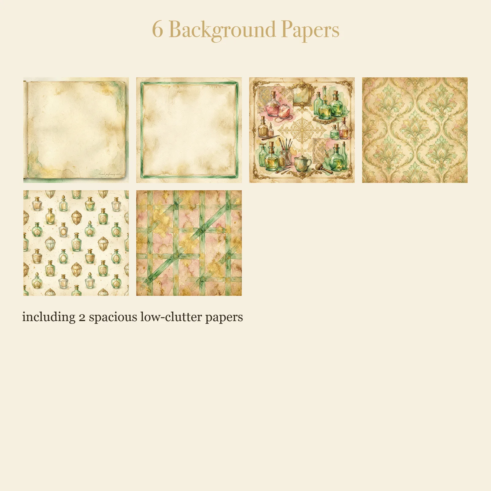 Perfumery Atelier Junk Journal Kit | French Perfume Bottle Ephemera Papers | Printable Cut-Outs | Digital Download