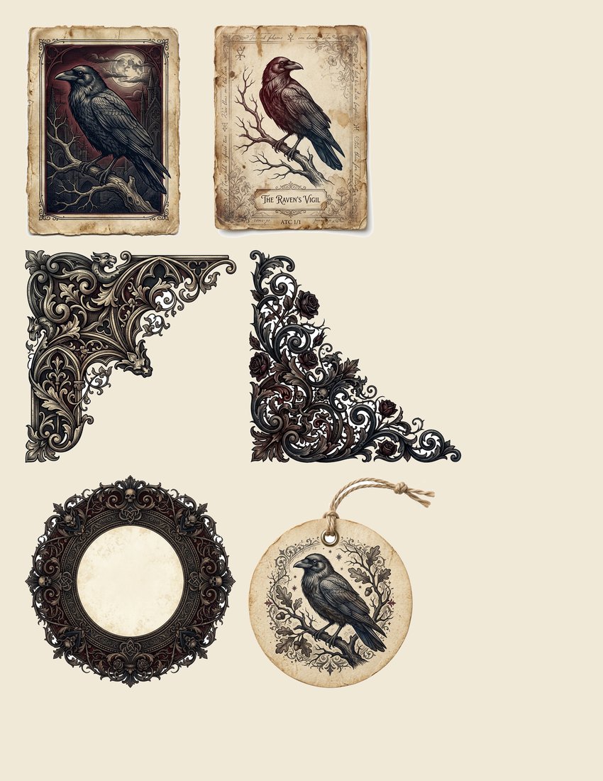 Poe's Nevermore Junk Journal Kit | Digital Download