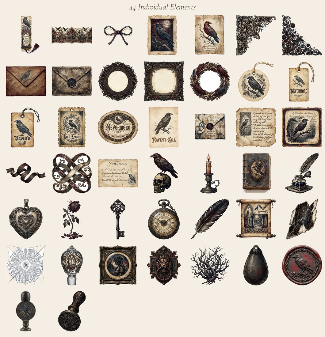 Poe's Nevermore Junk Journal Kit | Digital Download