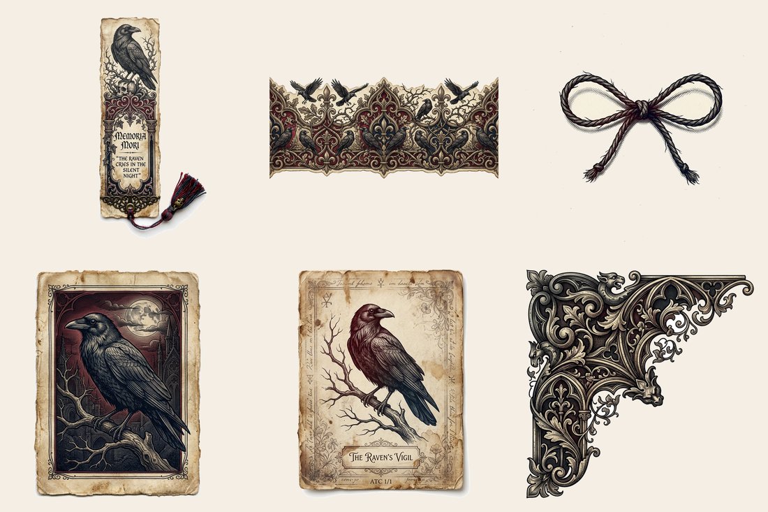 Poe's Nevermore Junk Journal Kit | Digital Download