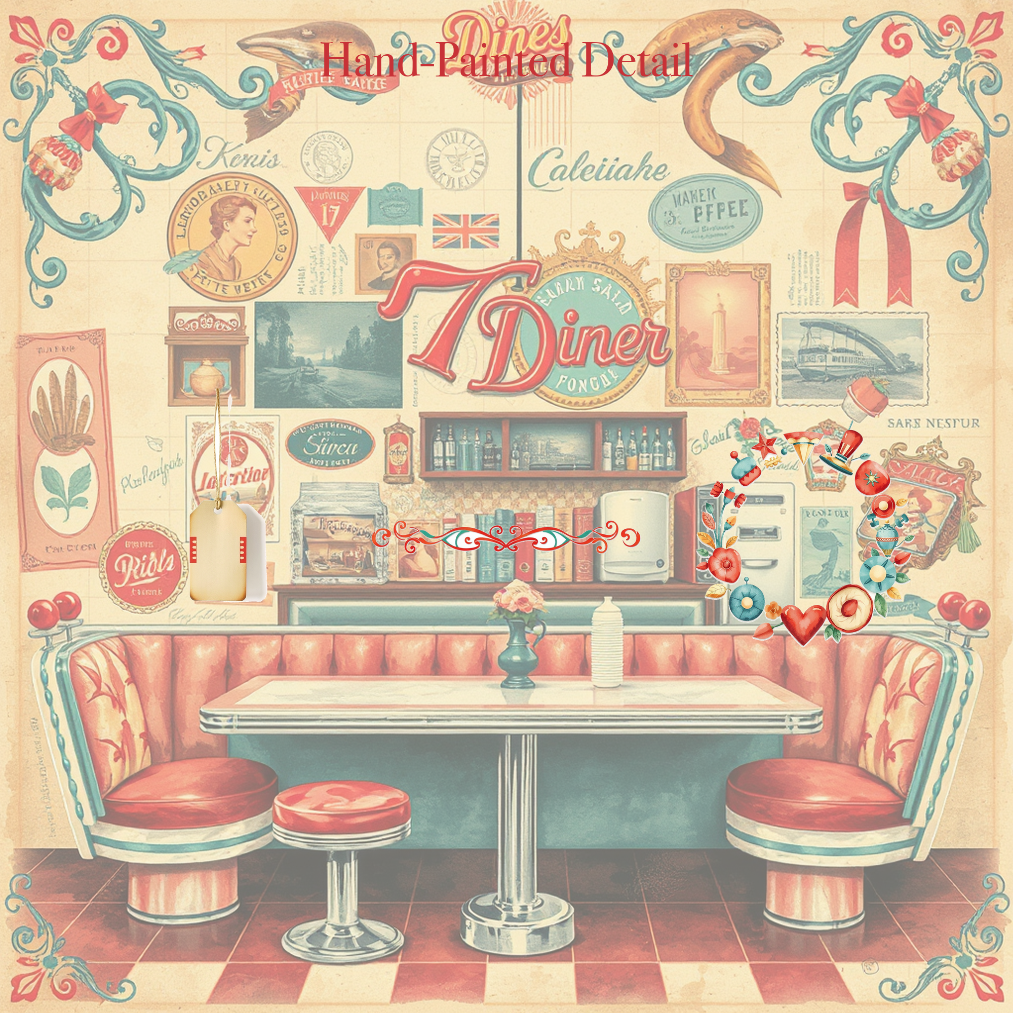 Retro 1950s Diner Junk Journal Kit | Milkshake & Jukebox Ephemera Papers | Printable Cut-Outs | Digital Download