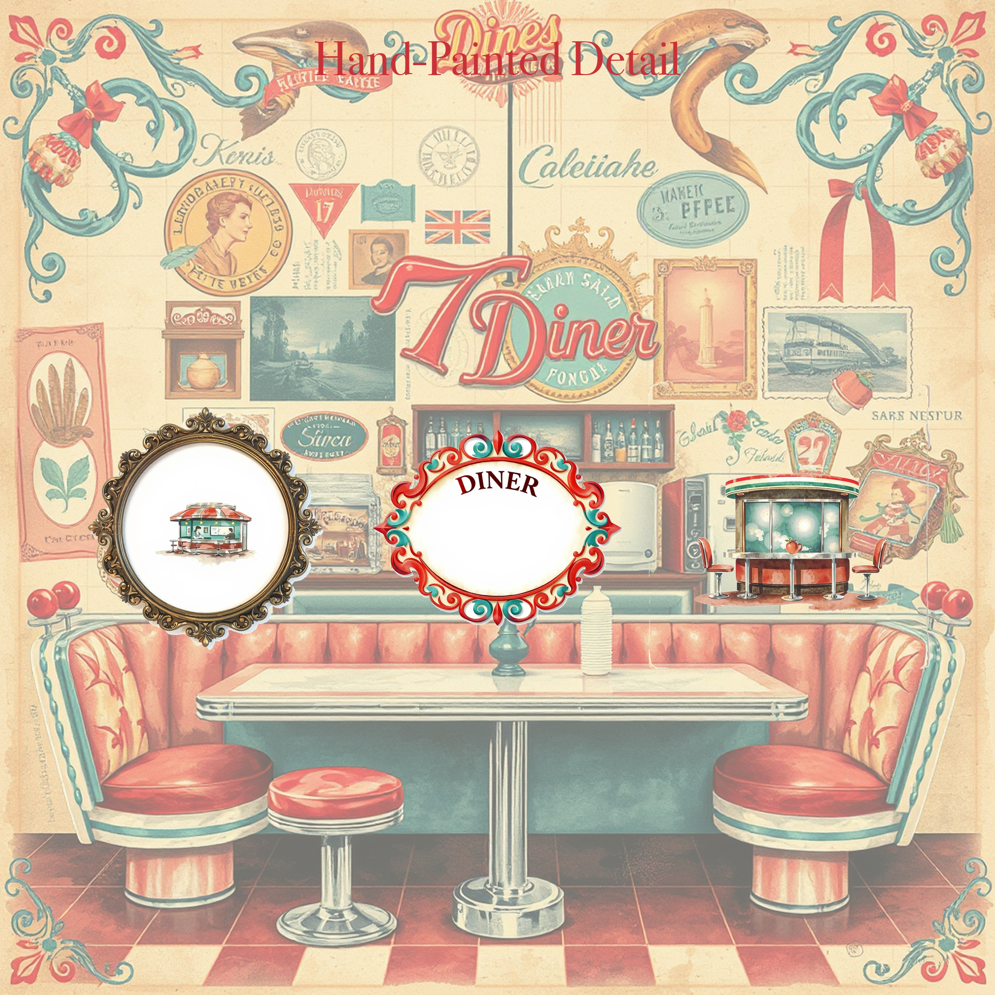 Retro 1950s Diner Junk Journal Kit | Milkshake & Jukebox Ephemera Papers | Printable Cut-Outs | Digital Download