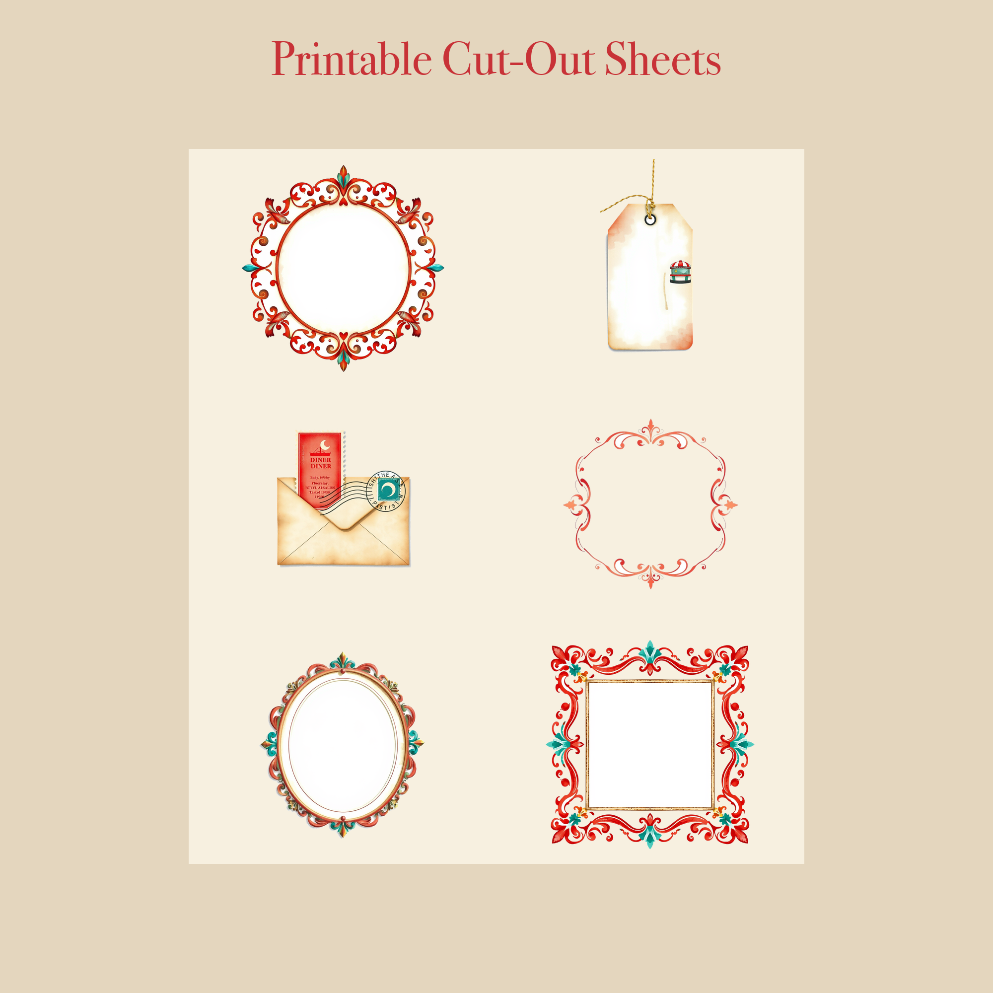 Retro 1950s Diner Junk Journal Kit | Milkshake & Jukebox Ephemera Papers | Printable Cut-Outs | Digital Download