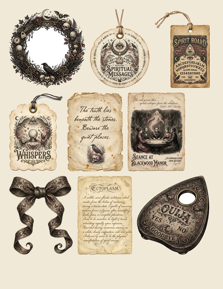 Séance Night Junk Journal Kit | Whispers from Beyond | Digital Download