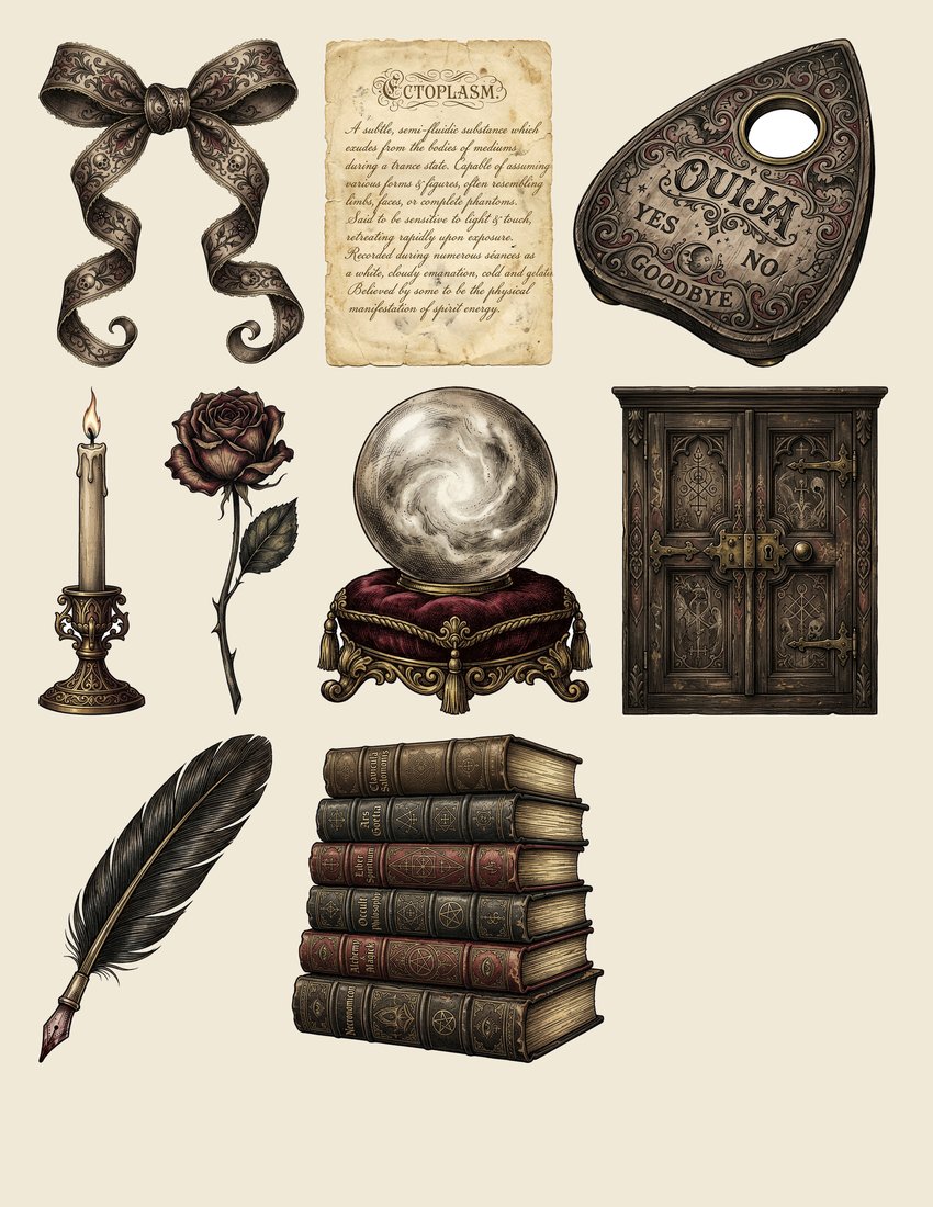 Séance Night Junk Journal Kit | Whispers from Beyond | Digital Download