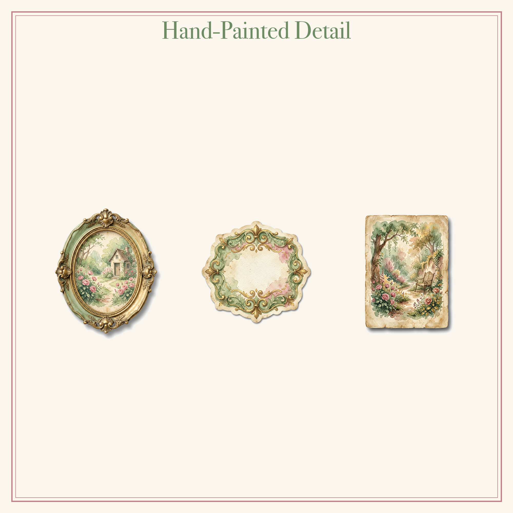 Secret Garden Junk Journal Kit | Vintage Key & Rose Gate Ephemera | Printable Cut-Outs | Digital Download