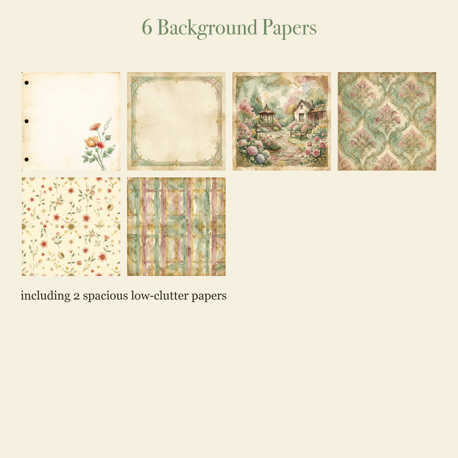 Secret Garden Junk Journal Kit | Vintage Key & Rose Gate Ephemera | Printable Cut-Outs | Digital Download