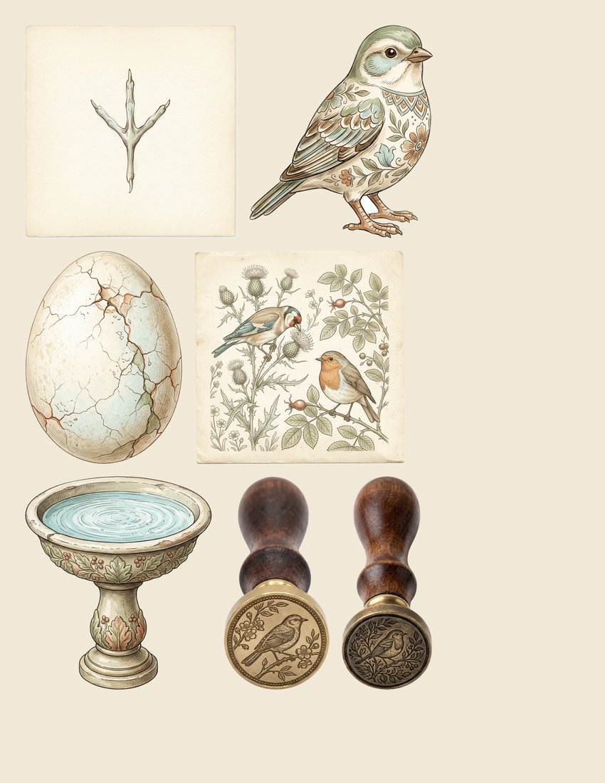 Songbird Aviary Junk Journal Kit | Vintage Feathered Friends Ephemera | Printable Pages | Digital Download