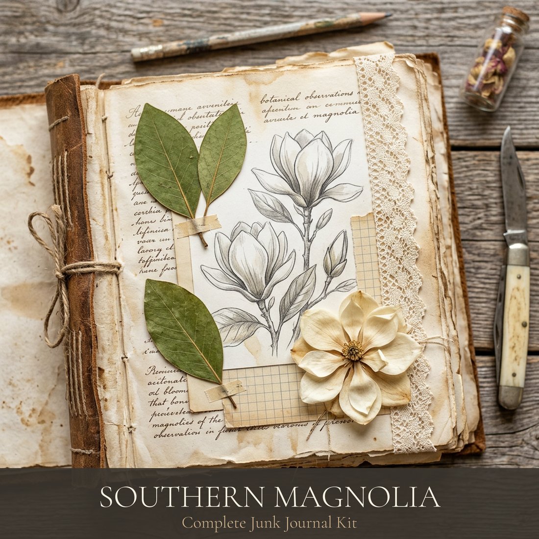 Kit de Junk Journal Magnolia del Sur | Descarga Digital