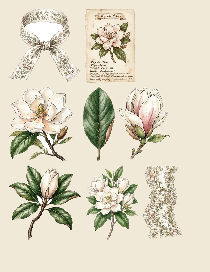 Southern Magnolia Junk Journal Kit | Digital Download