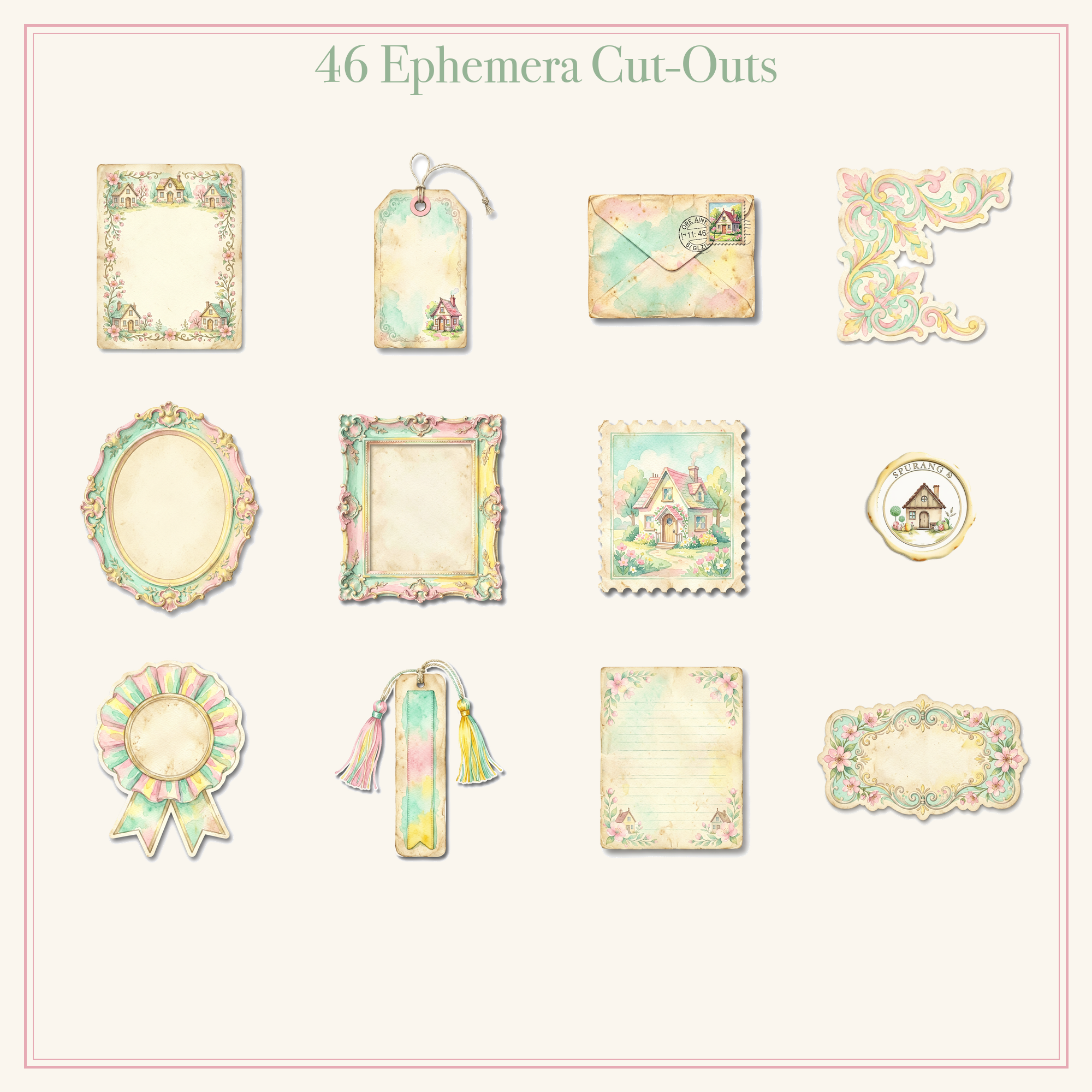 Spring Easter Junk Journal Kit | Bunny & Blossom Cottage Ephemera | Printable Cut-Outs | Digital Download