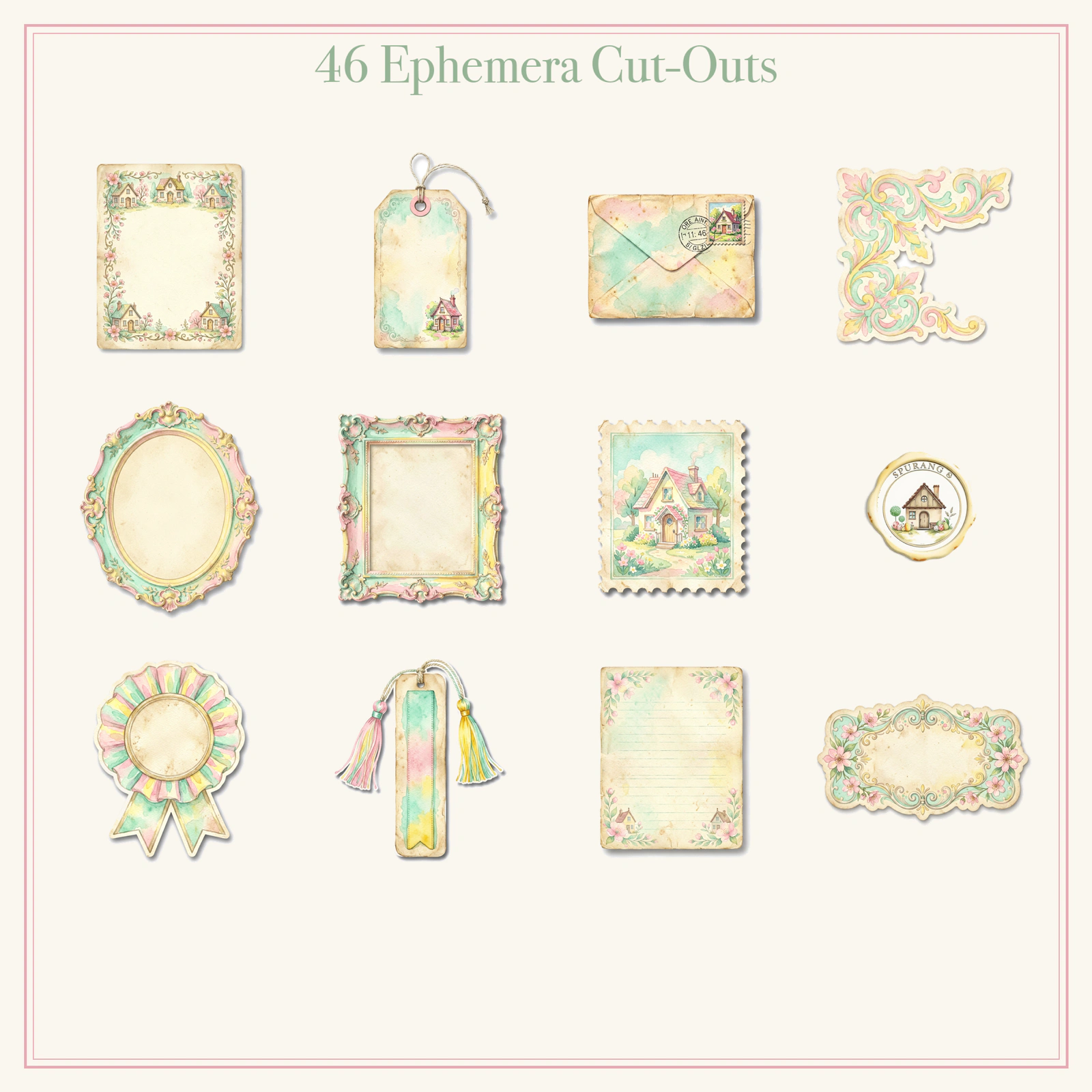 Spring Easter Junk Journal Kit | Bunny & Blossom Cottage Ephemera | Printable Cut-Outs | Digital Download