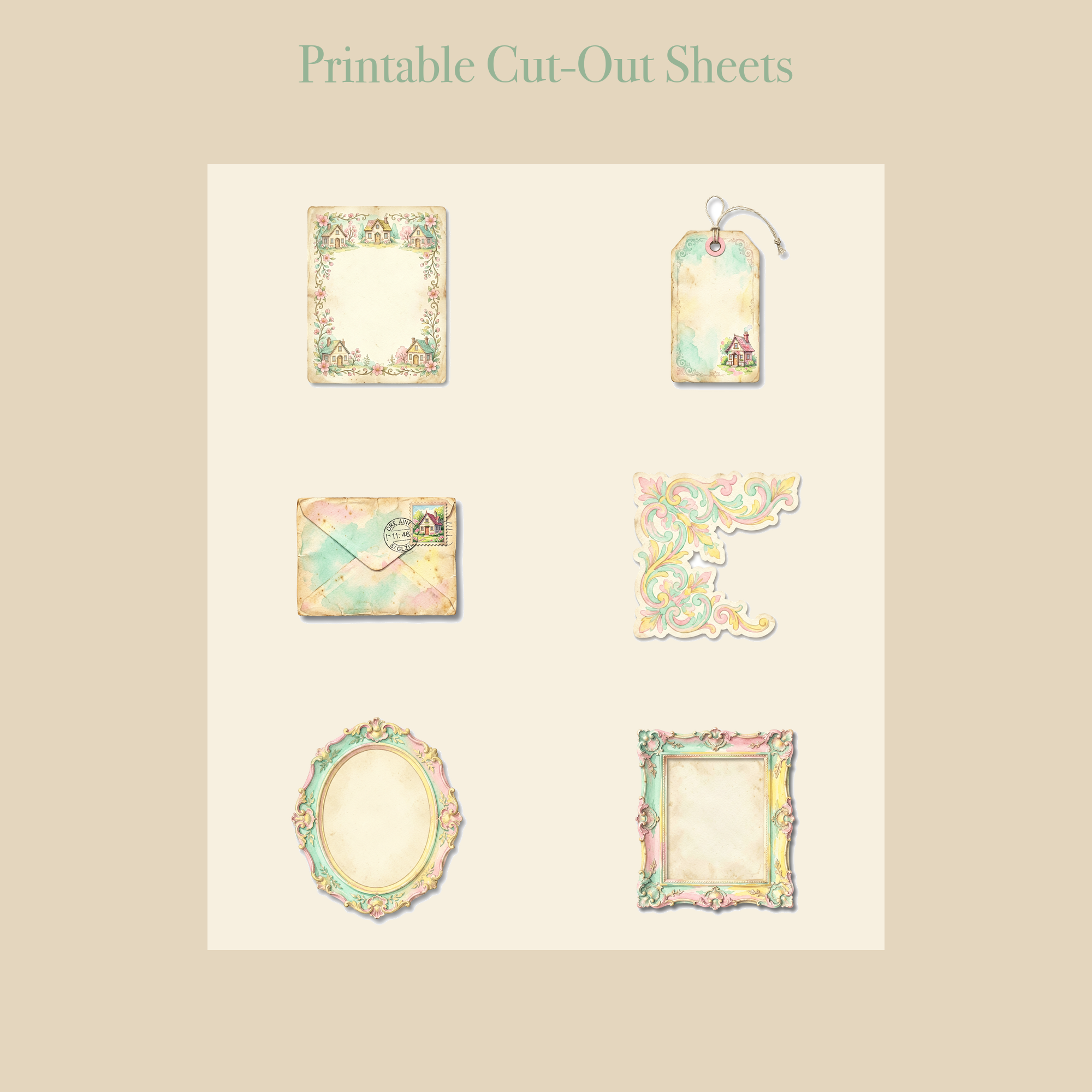 Spring Easter Junk Journal Kit | Bunny & Blossom Cottage Ephemera | Printable Cut-Outs | Digital Download