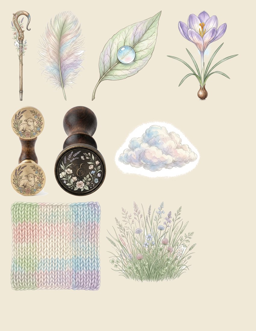 Spring Lambs Meadow Junk Journal Kit | Digital Download