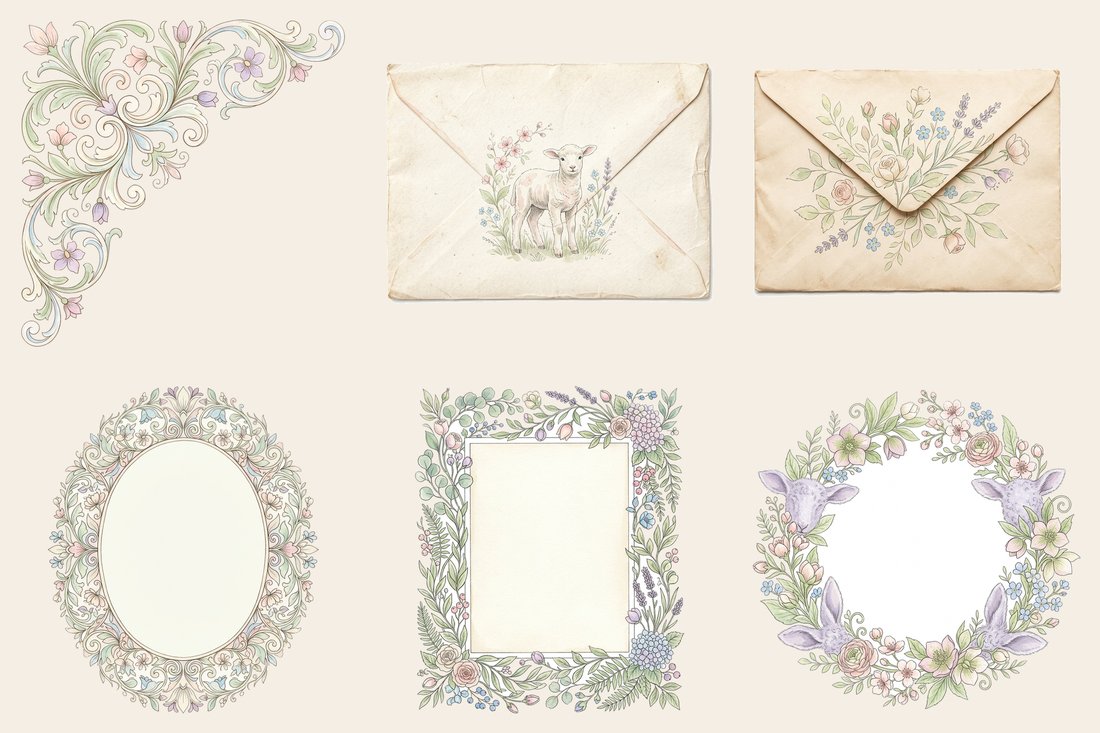 Spring Lambs Meadow Junk Journal Kit | Digital Download