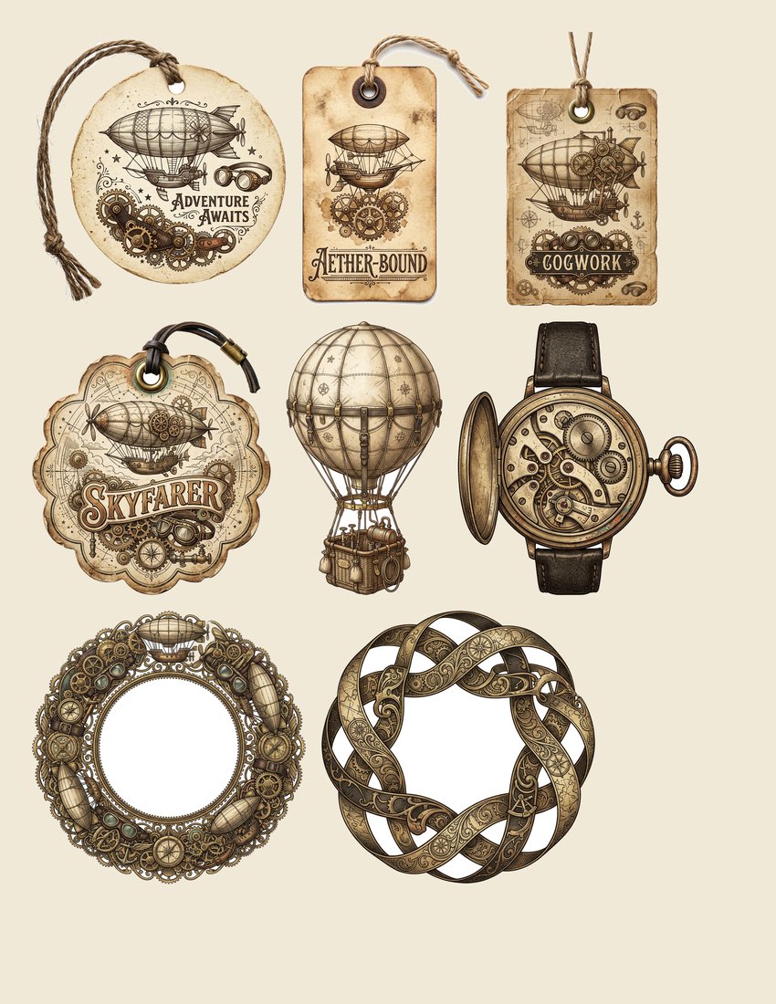 Steampunk Airship Chronicles Junk Journal Kit | Digital Download