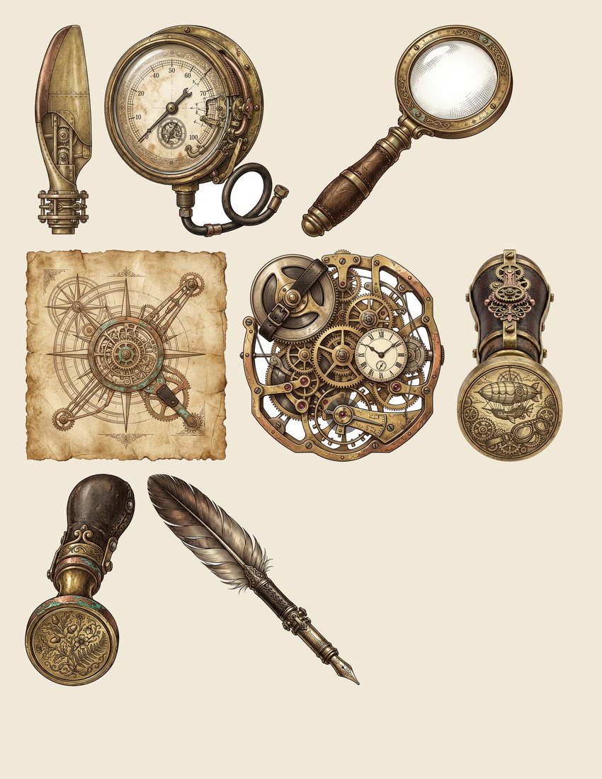 Steampunk Airship Chronicles Junk Journal Kit | Digital Download
