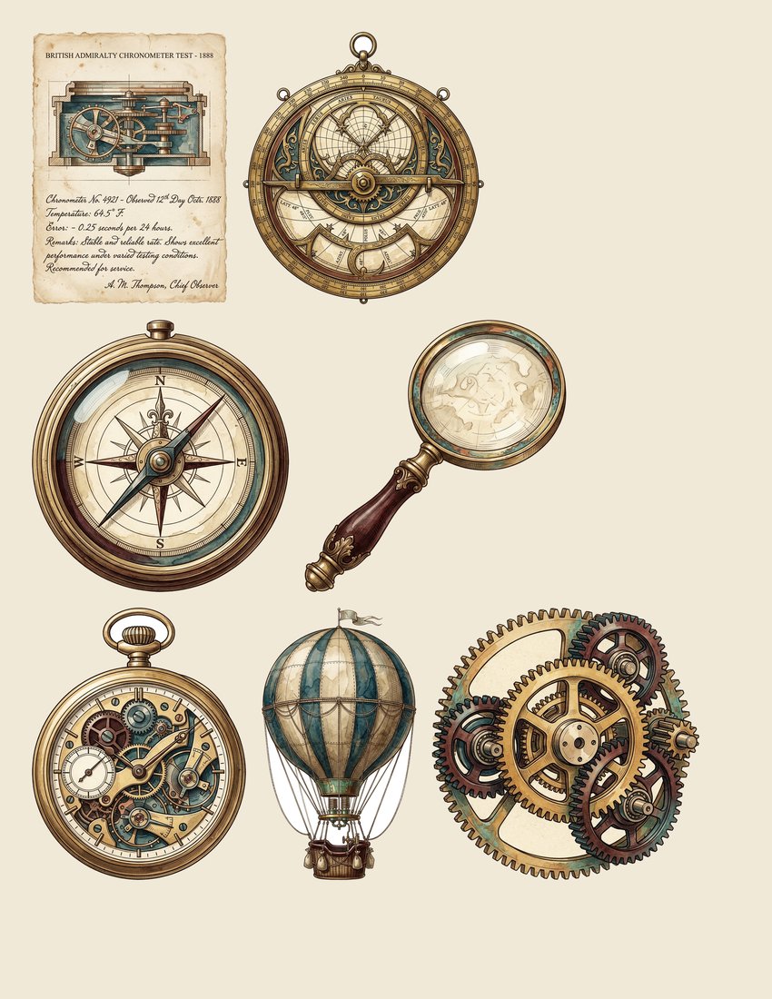 Steampunk Explorer Ephemera Junk Journal Kit | Digital Download