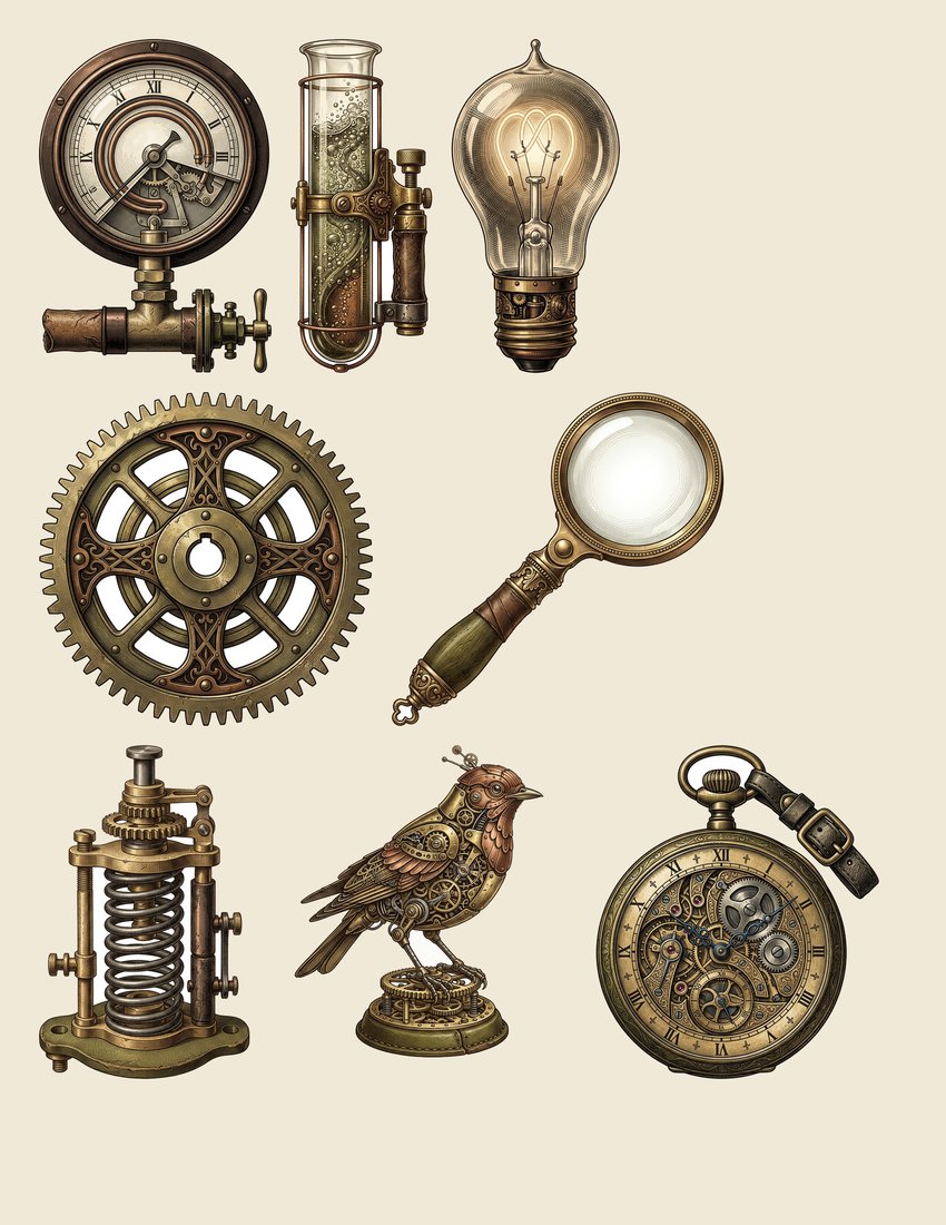 Steampunk Laboratory Junk Journal Kit | Industrial Contraptions Ephemera | Printable Sheets | Digital Download