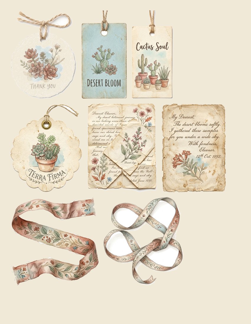 Desert Succulents Junk Journal Kit | Digital Download
