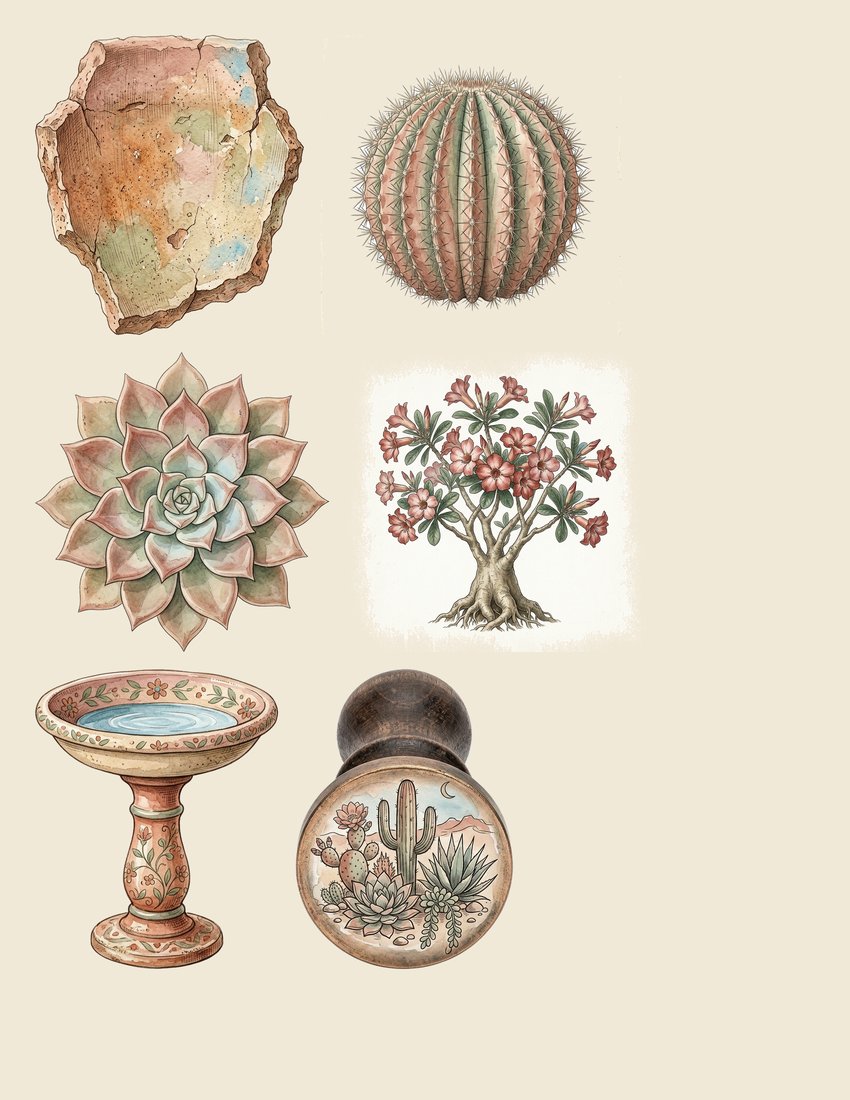 Desert Succulents Junk Journal Kit | Digital Download