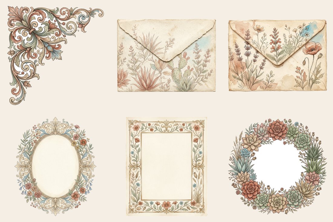 Desert Succulents Junk Journal Kit | Digital Download