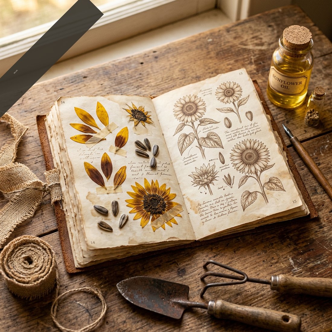 Sunflower Summer Junk Journal Kit | Golden Fields Ephemera | Digital Download