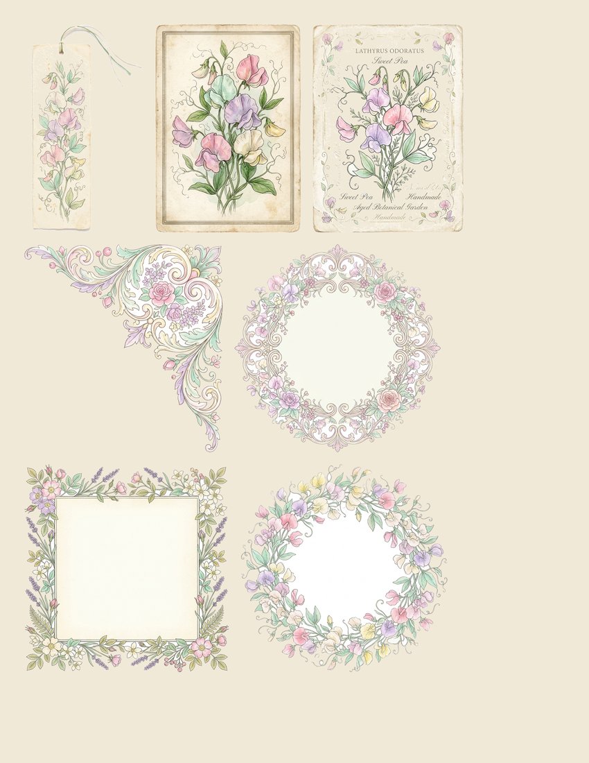 Sweet Pea Serenade Junk Journal Kit | Digital Download