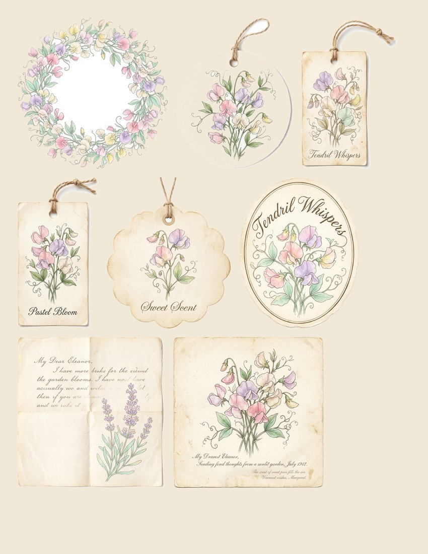 Sweet Pea Serenade Junk Journal Kit | Digital Download