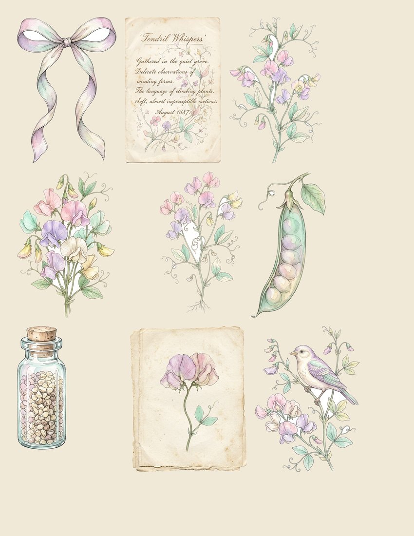 Sweet Pea Serenade Junk Journal Kit | Digital Download