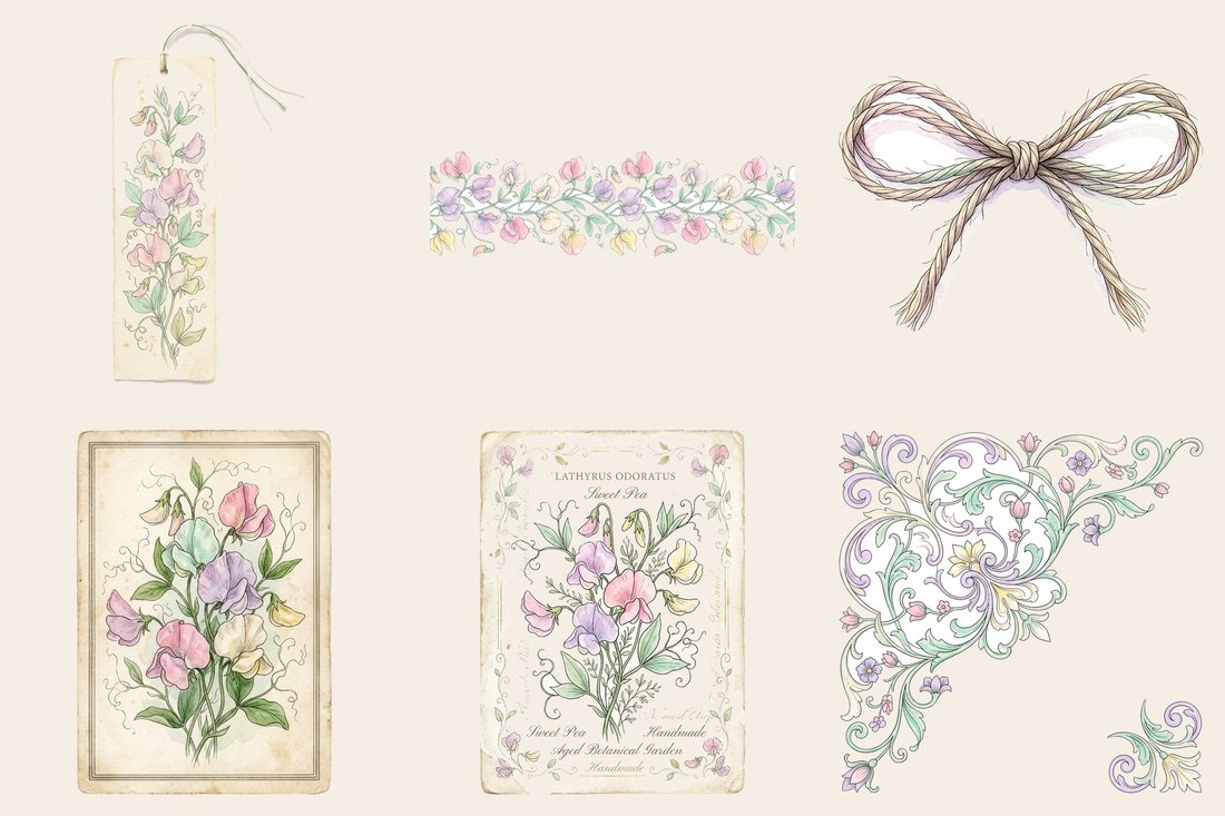 Sweet Pea Serenade Junk Journal Kit | Digital Download