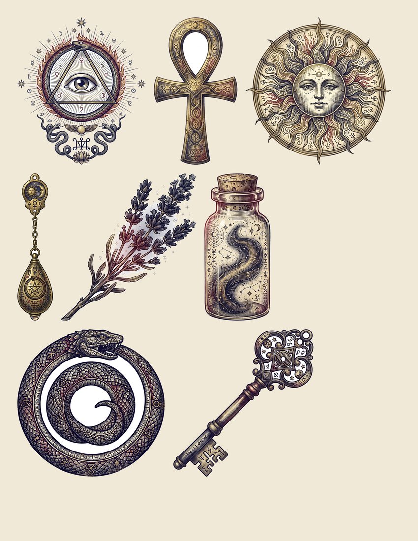 Tarot Arcana Junk Journal Kit | Mystical Divination Ephemera | Digital Download