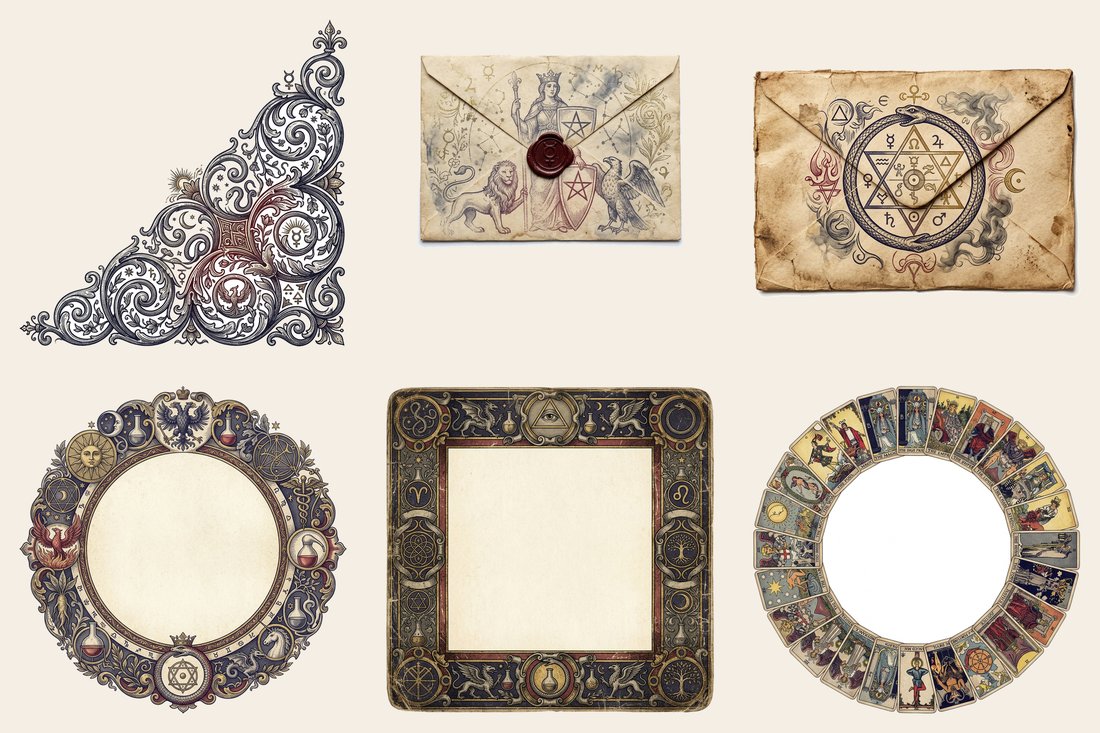Tarot Arcana Junk Journal Kit | Mystical Divination Ephemera | Digital Download