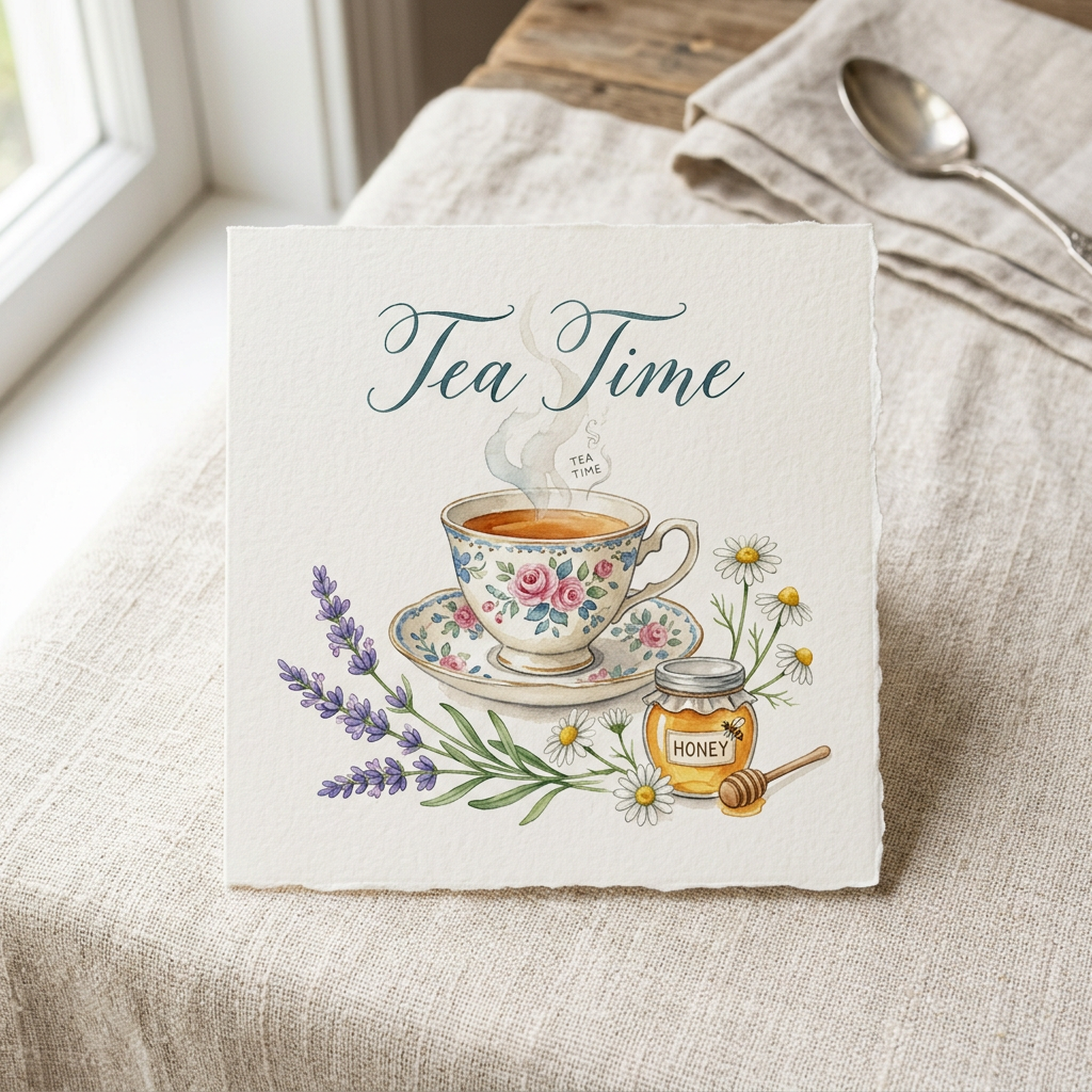 Watercolor Tea Cups and Leaves Clipart, 30 PNG, Transparent Background, Commercial Use, Digital Download