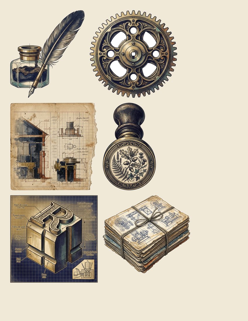 Telegraph & Post Junk Journal Kit | Victorian Steampunk Ephemera + Printable Sheets | Digital Download