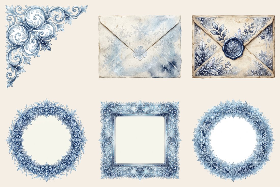 The Snow Queen's Winter Palace Junk Journal Kit | Enchanted Ice & Snow Ephemera | Digital Download