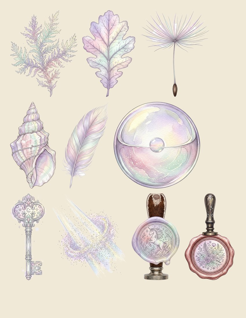 Unicorn Myth Junk Journal Kit | Enchanted Forest Ephemera | Vintage Fantasy | Digital Download