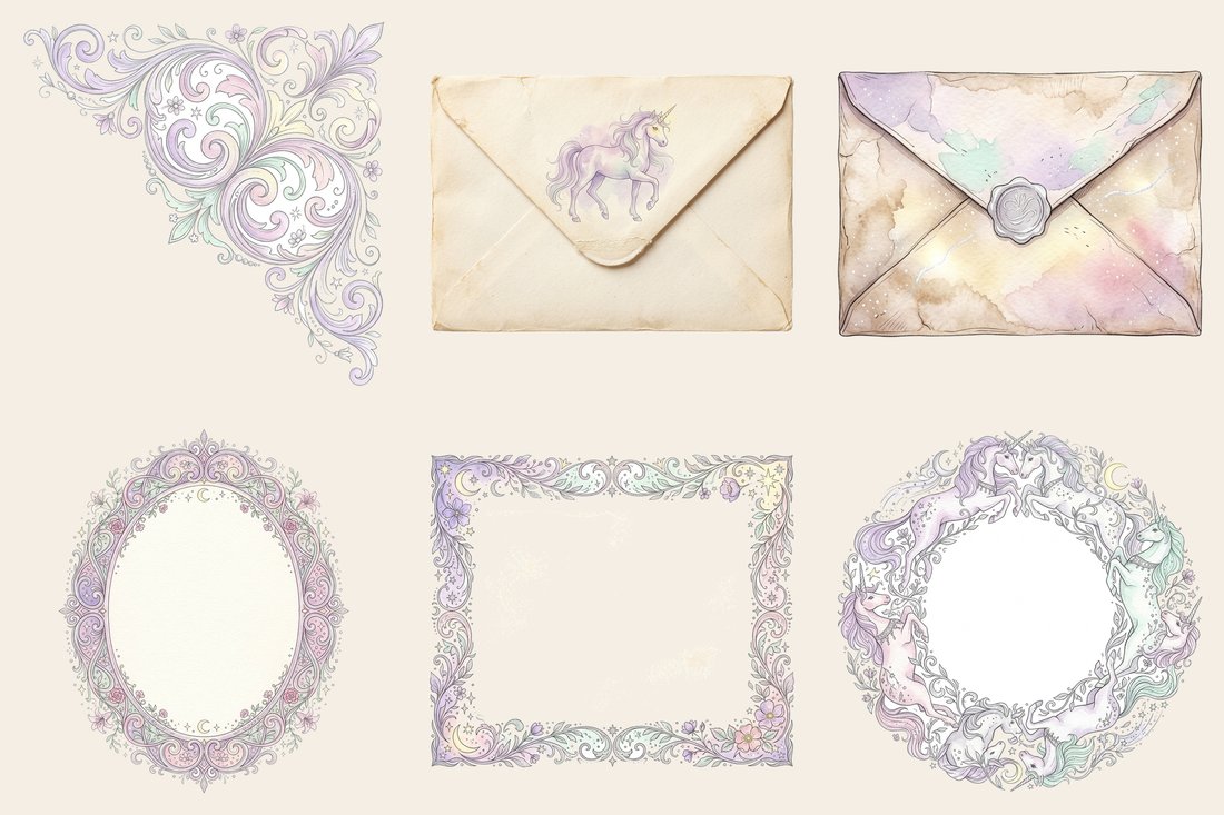 Unicorn Myth Junk Journal Kit | Enchanted Forest Ephemera | Vintage Fantasy | Digital Download