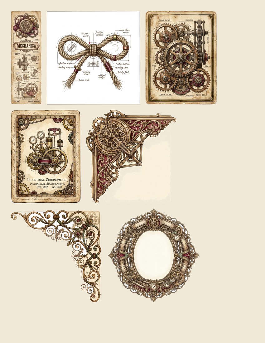 Victorian Machinist Junk Journal Kit | Steampunk Mechanical Ephemera | Printable Sheets | Digital Download