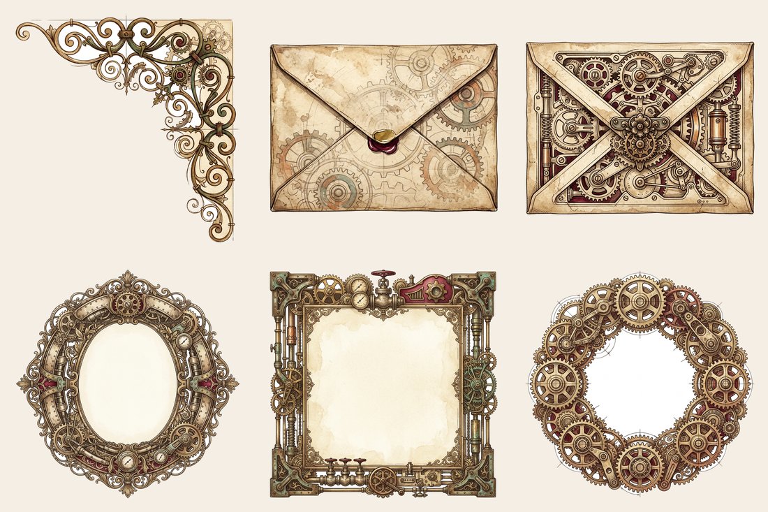 Victorian Machinist Junk Journal Kit | Steampunk Mechanical Ephemera | Printable Sheets | Digital Download