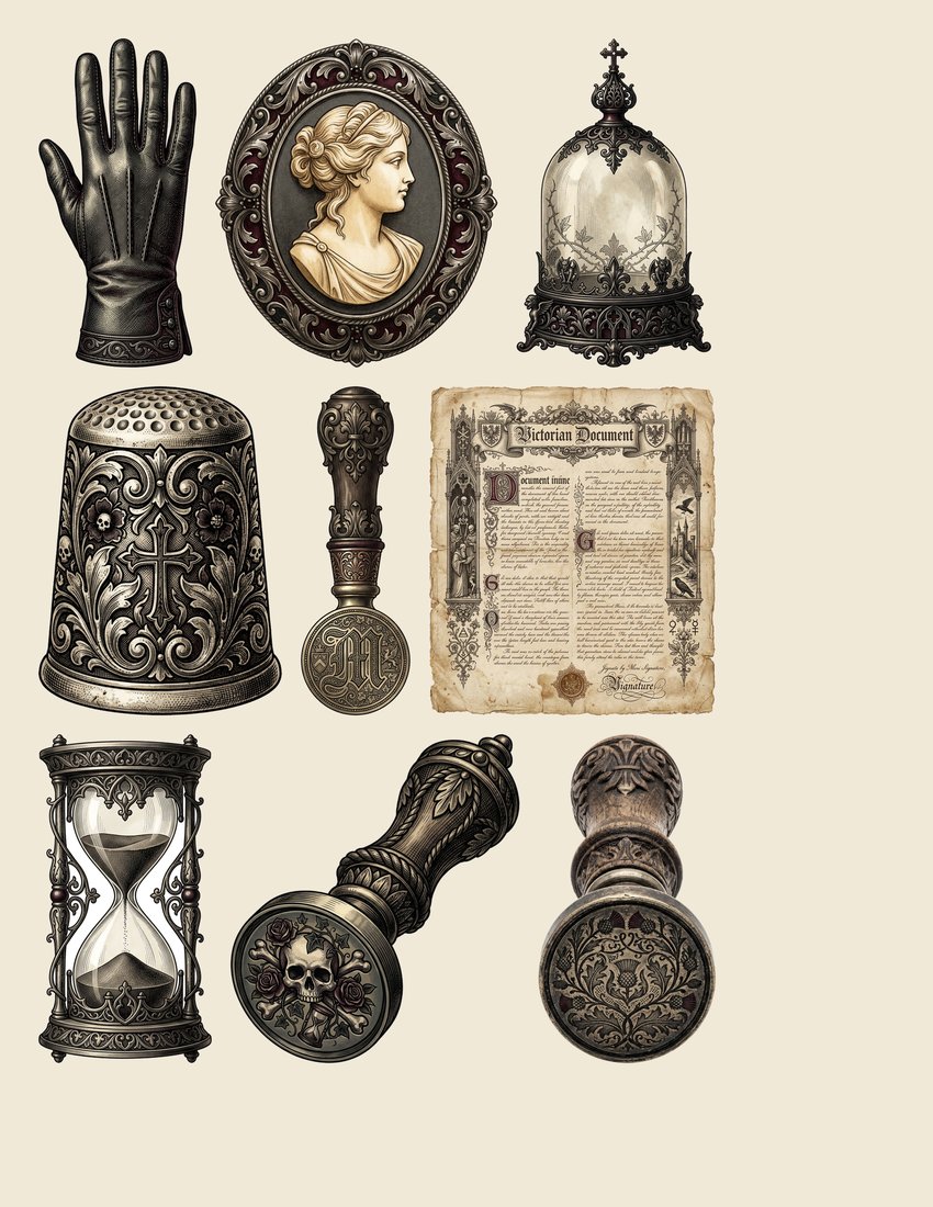 Victorian Mourning Junk Journal Kit | Gothic Ephemera Memento Mori | Digital Download