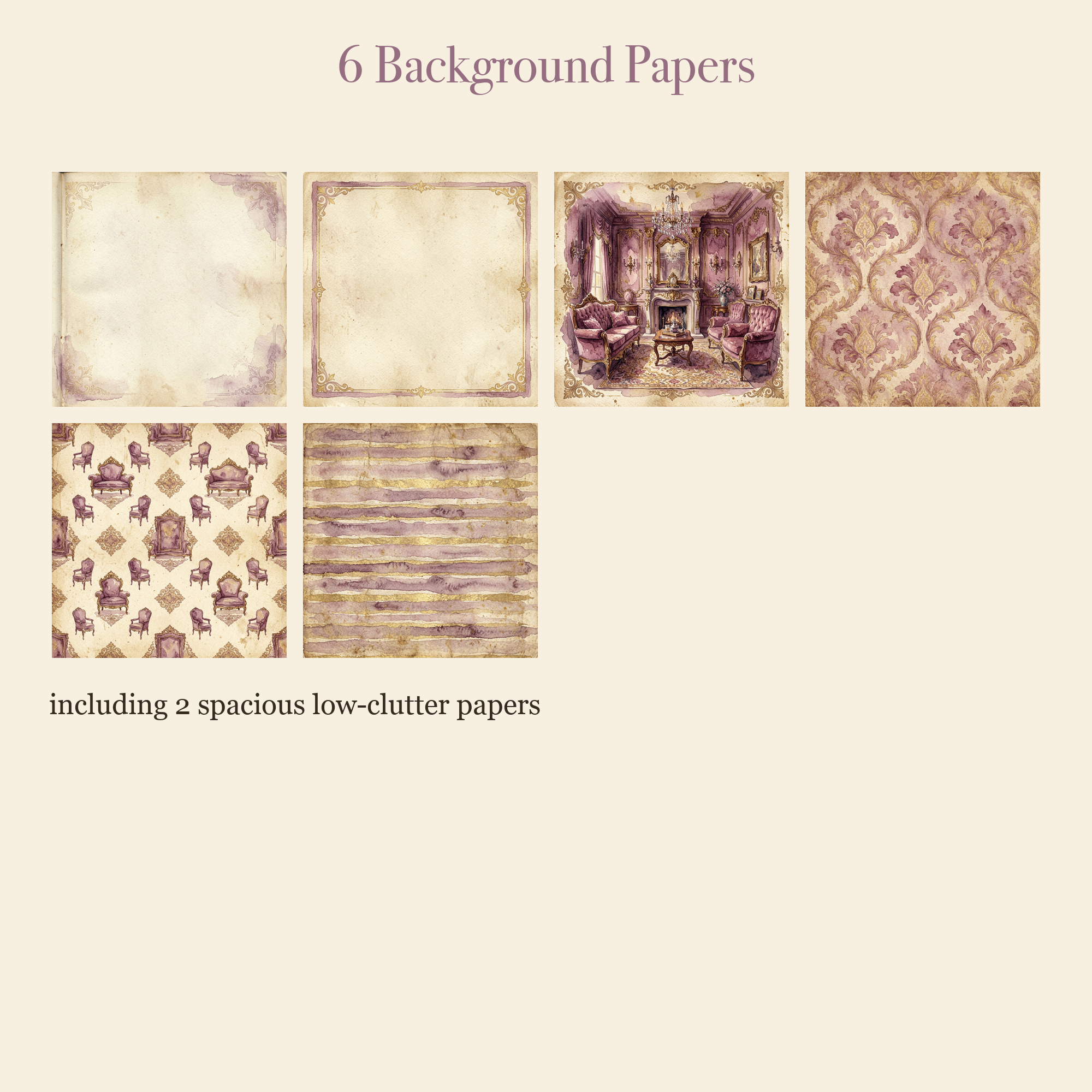 Victorian Parlour Junk Journal Kit | Antique Lace & Cameo Ephemera | Printable Cut-Outs | Digital Download
