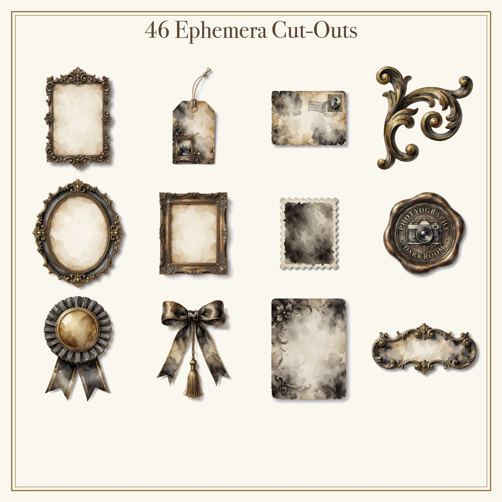 Vintage Camera Photography Junk Journal Kit | Film & Darkroom Ephemera Papers | Printable Cut-Outs | Digital Download